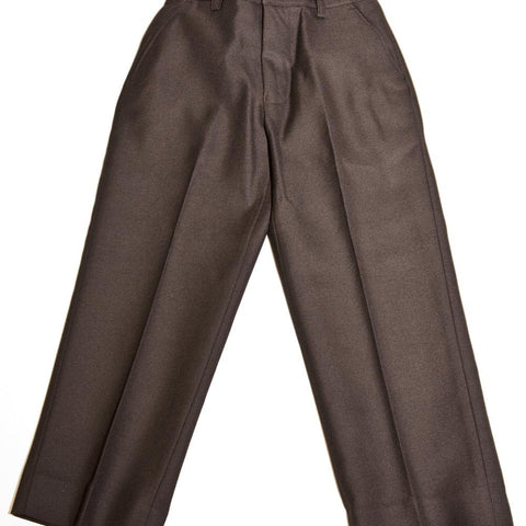 Brown Trousers Partly Elastic Waist